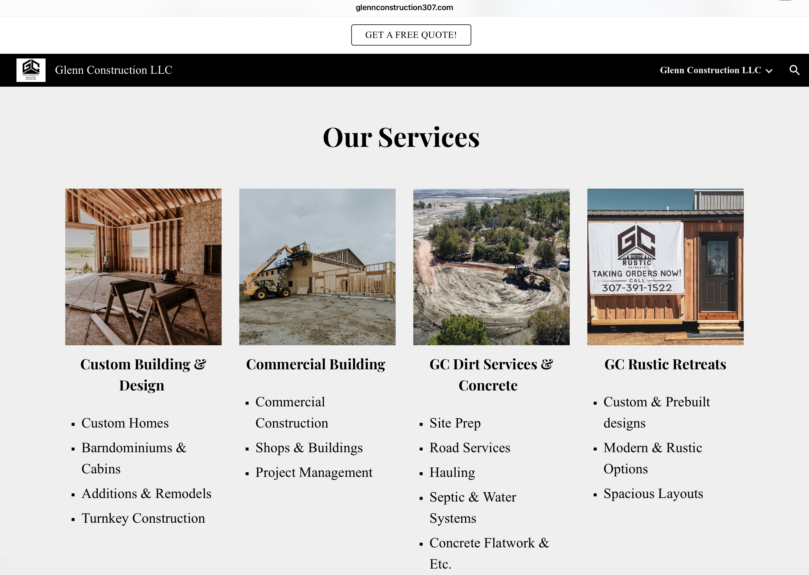 Glenn Construction Website